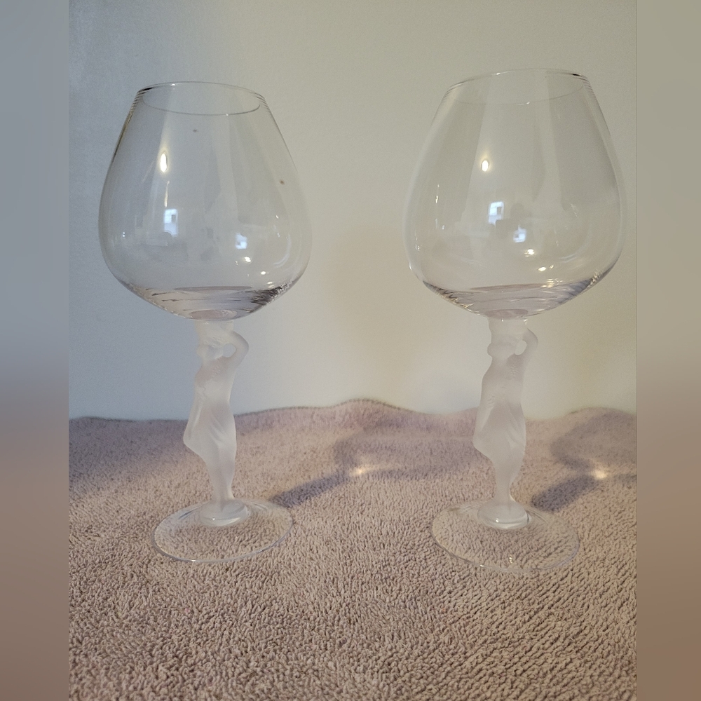 Bayel Crystal Bacchante Frosted Nude Stem Brandy Glass